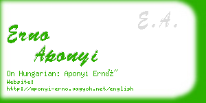 erno aponyi business card